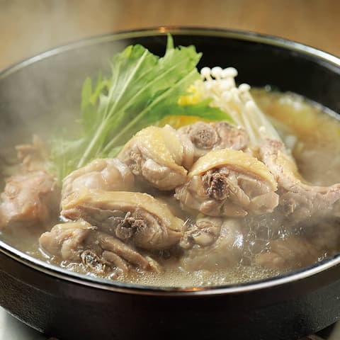 名鶏名物　奥三河鶏と濃厚スープのかしわ水炊き鍋　1人前