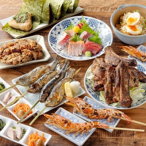 呑み食い処 七竈 名古屋駅店 A.【1番人気 】2H飲放題付 鮮魚3種×炭火焼×肉×海鮮◆彩りコース - 宴会プラン