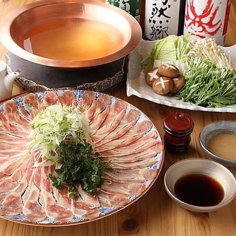 ヨンナナ酒場 名古屋駅店 【J】名古屋コーチンしゃぶしゃぶコース2h飲放付コース - 宴会プラン